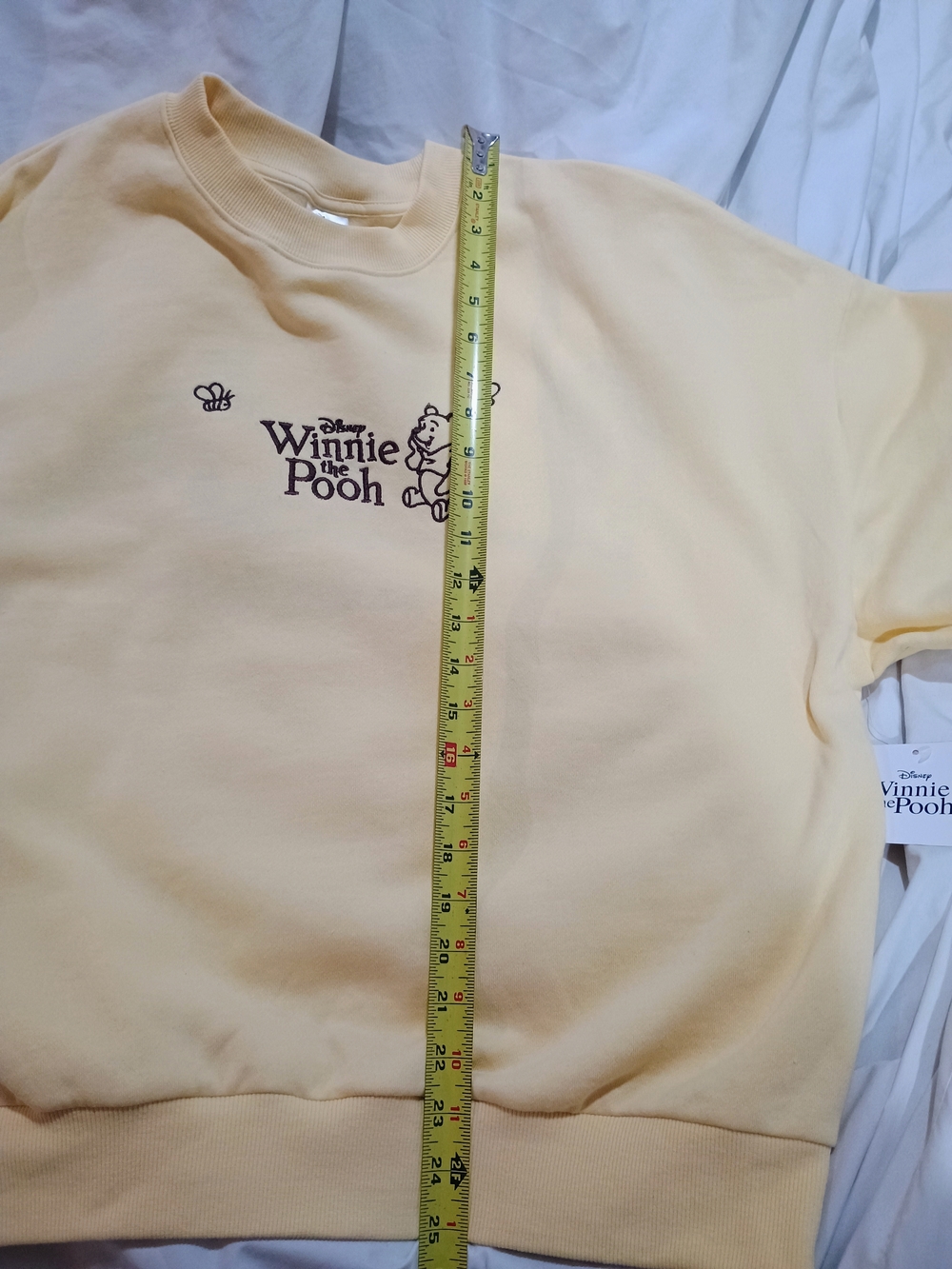 New Winnie The Pooh 100 Acre Woods All Characters Embroidered Yellow/Brown Large - Picture 10 of 10